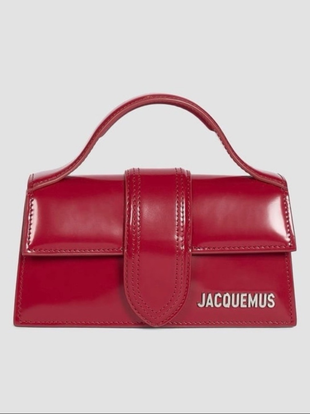 JACQUEMUS | Red Le Bambino Patent Leather Top Handle Bag